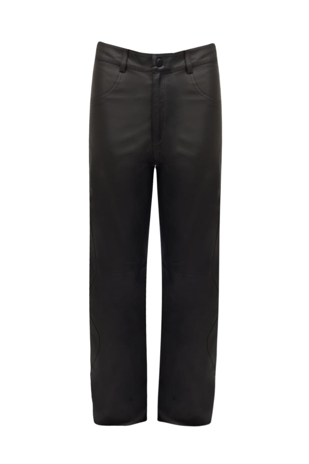 M Leal - Calça Reta 100% Couro Preto