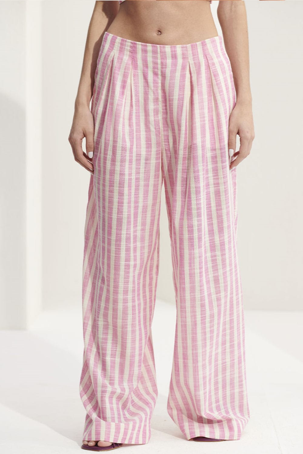 L'Cecci - Calça Listrada Rosa