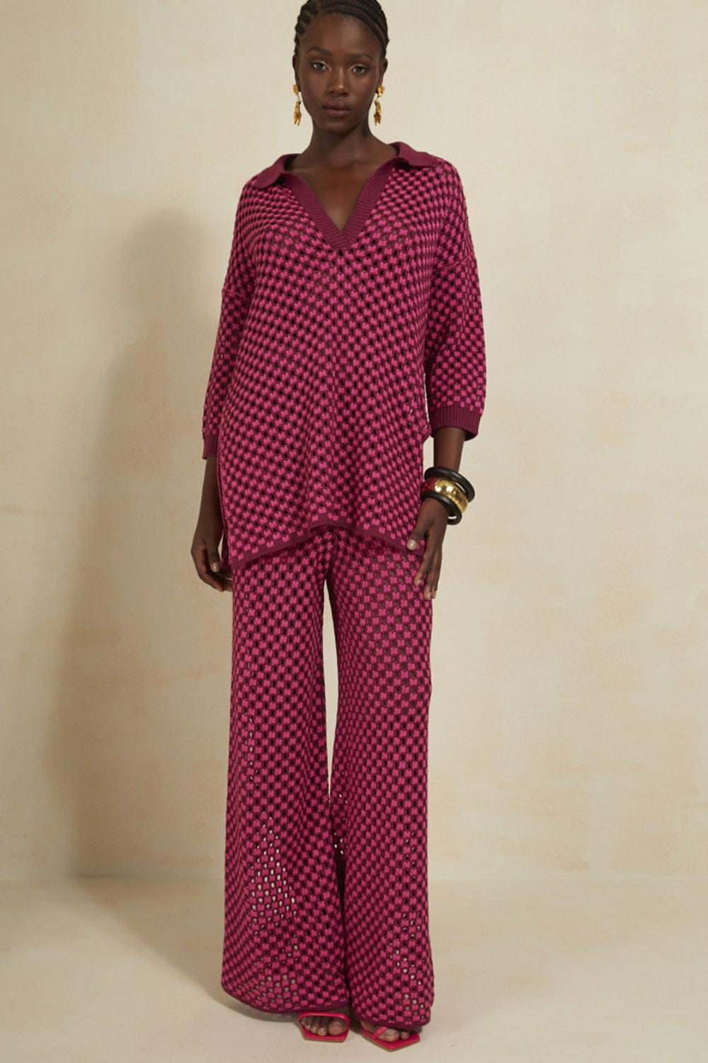 L'Cecci - Calça Reta Tricot