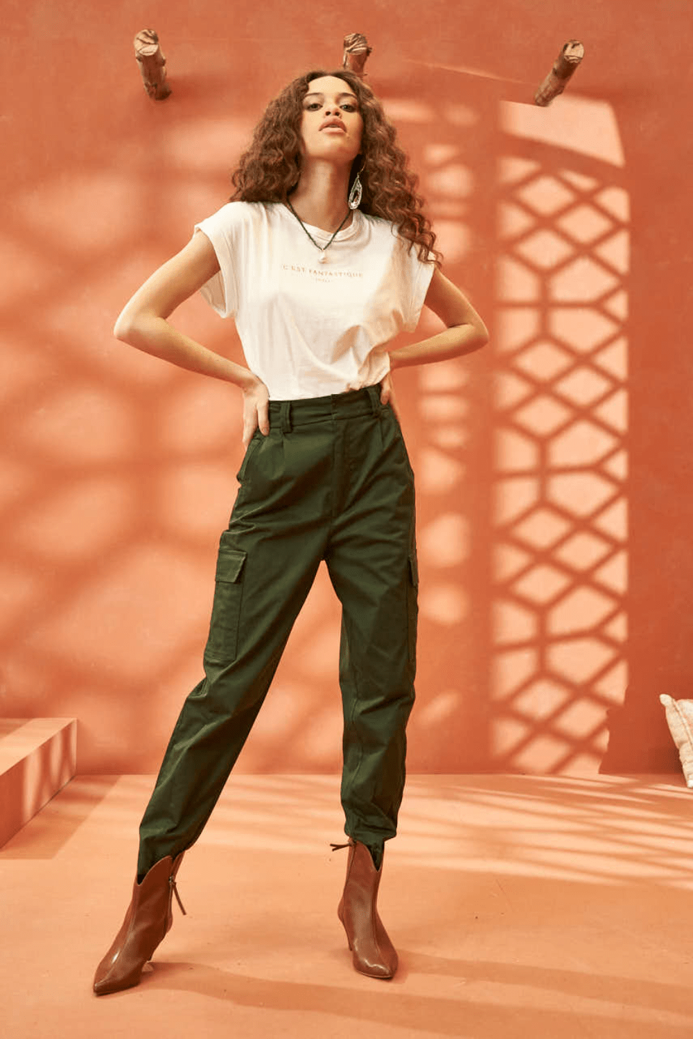 L'Cecci - Calça Sarja Camile Verde Escuro