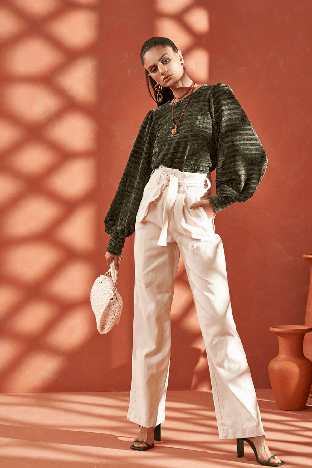 L'Cecci - Calça Sarja Louise Clochard Off White