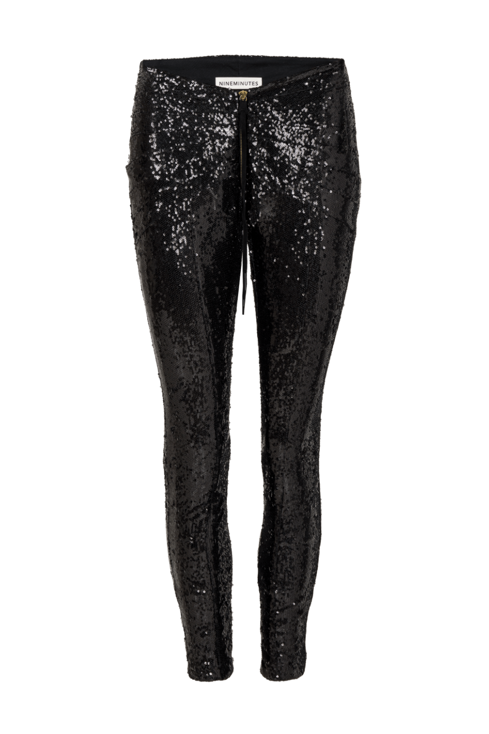 Nineminutes - Calça Skinny Paetês com Fecho Frontal