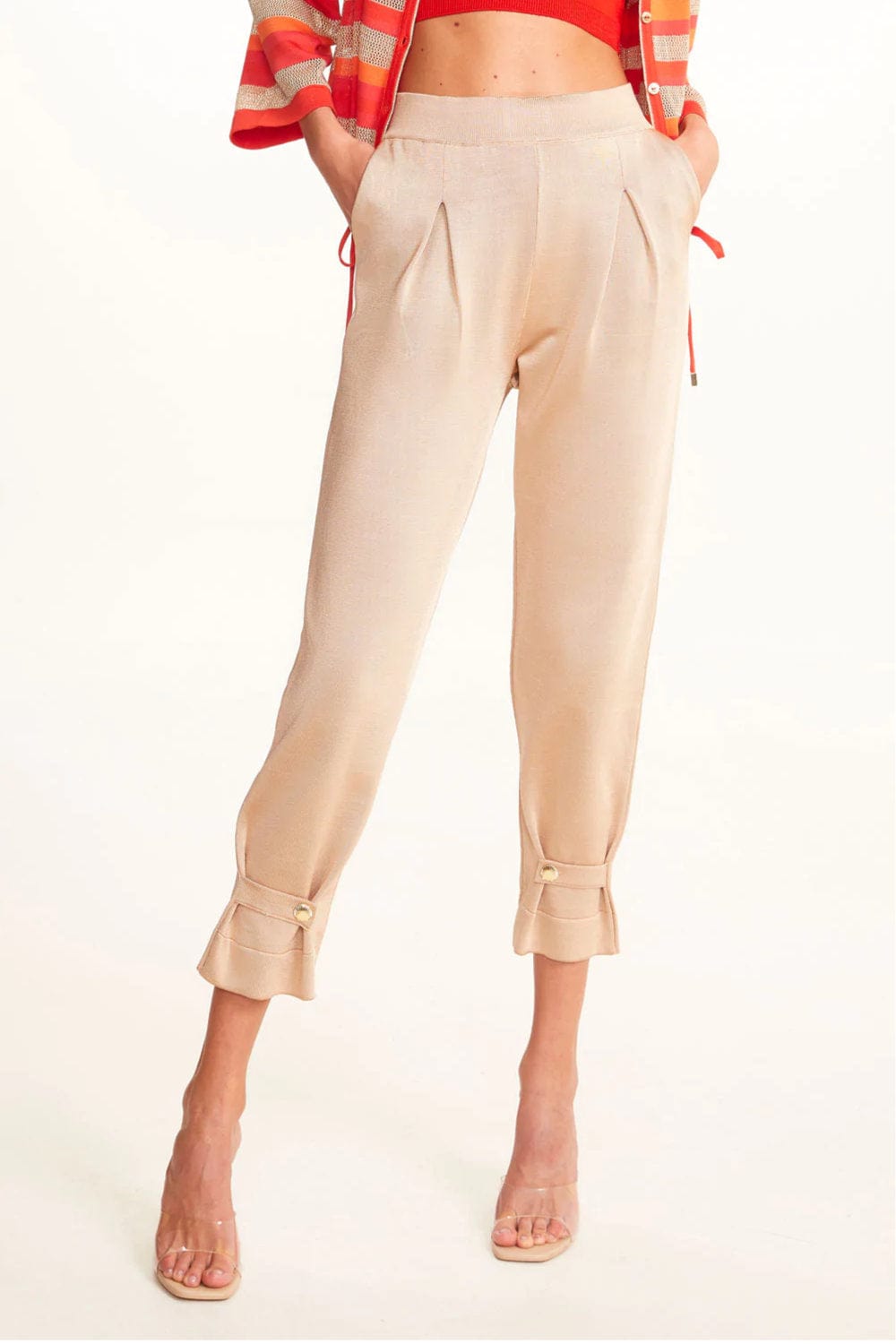 Viviane Furrier - Calça Bufante com Pregas em Tricot