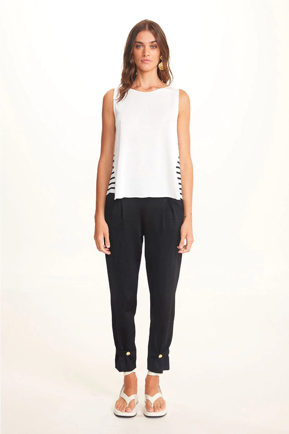 Viviane Furrier - Calça com Pregas em Tricot Preto