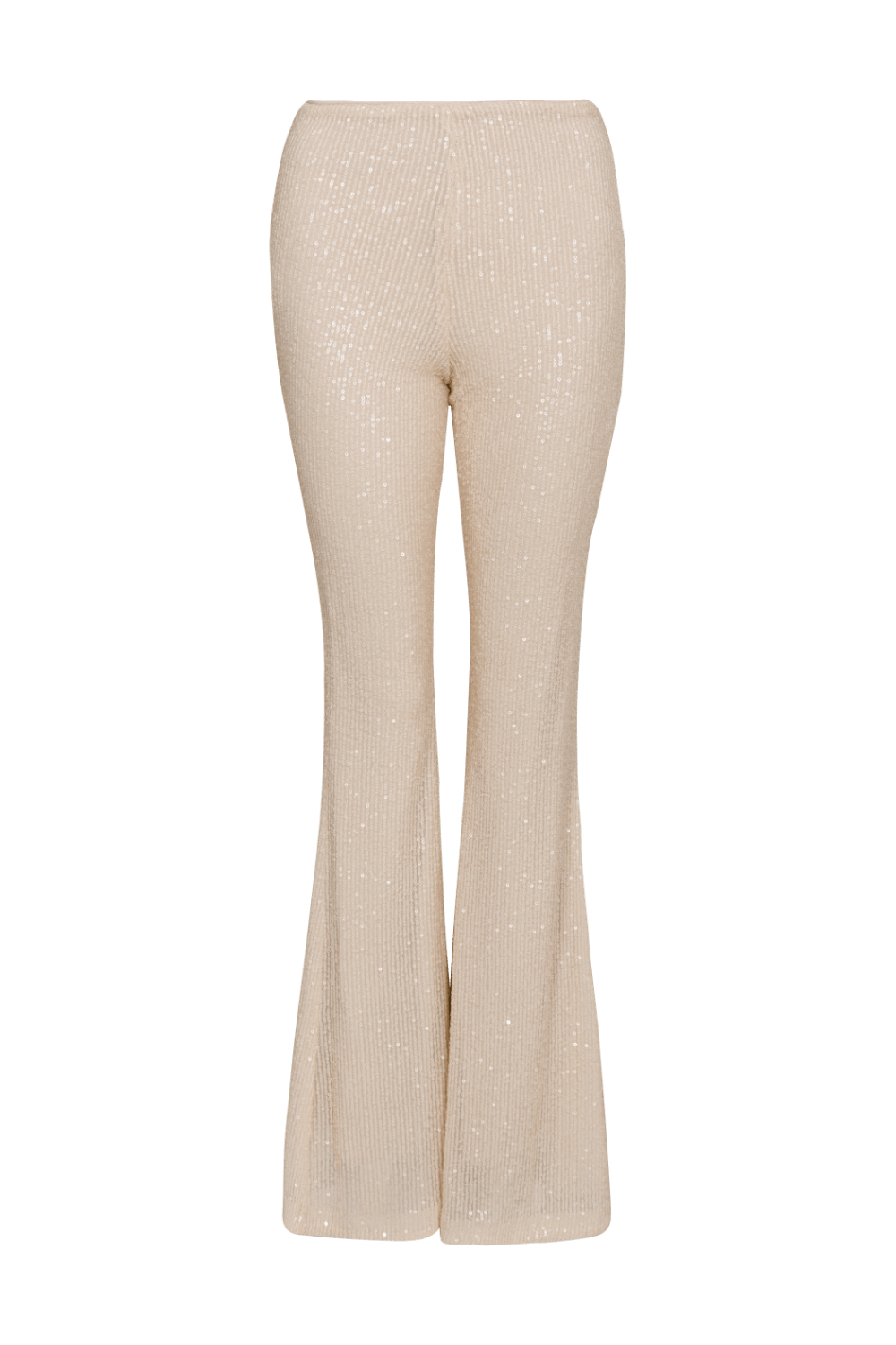 Mianotte - Calça Boot Cut em Paetês Bege