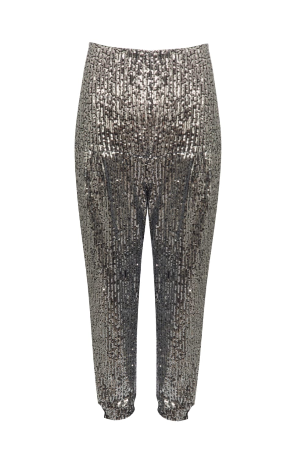 Canal - Calça em Paetês com Cós Largo Prata