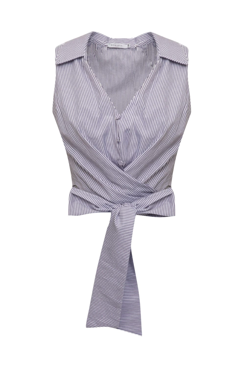 Romaria - Camisa Cropped Envelope Listrada