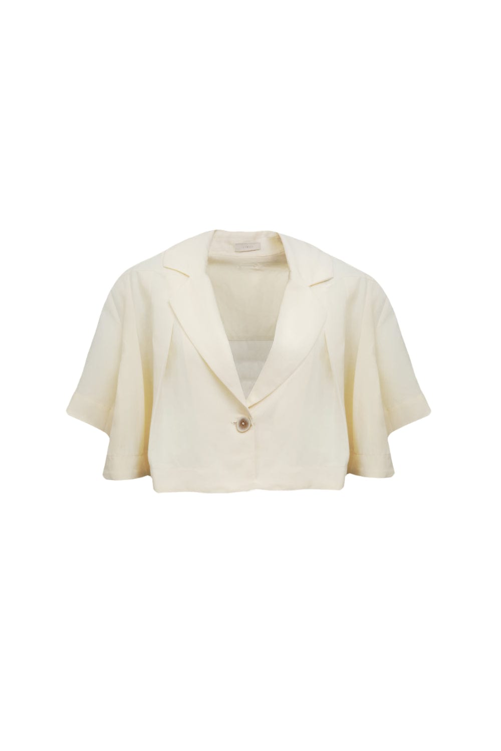 L’Cecci - Camisa Cropped Viscolinho Bege