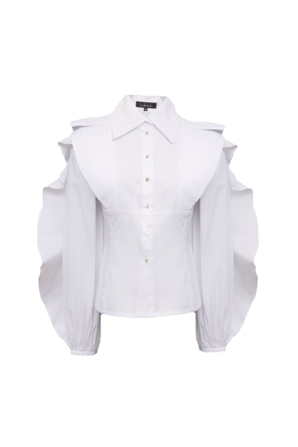 Luis Buchinho - Camisa Manga Longa Babados Branco