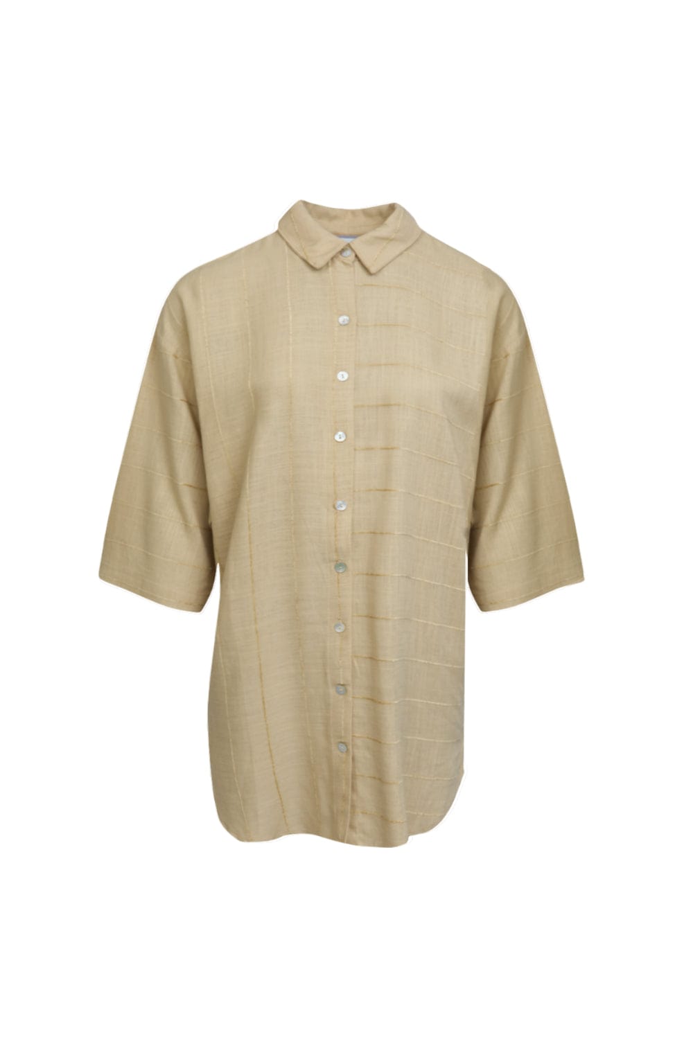 Viviane Furrier - Camisa Maxi Manga 3/4 com Cavas Amplas