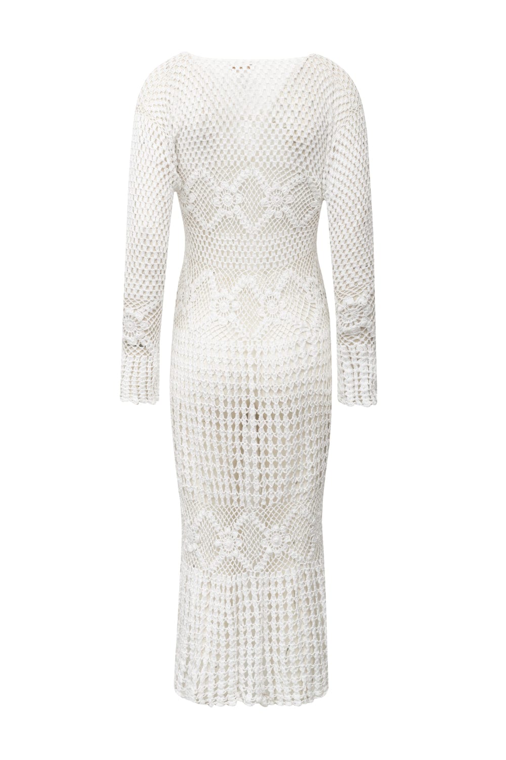 Club - Cardigan Longo Crochet Branco