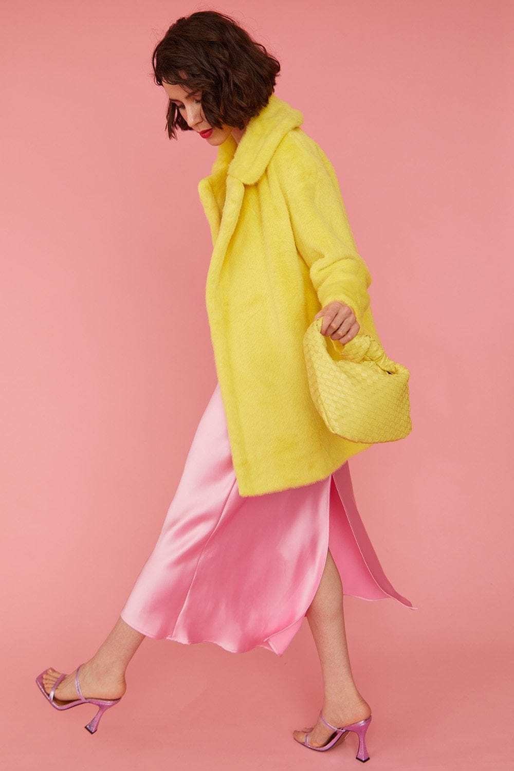 Jayley - Casaco Pêlo Sintético Duchess Amarelo