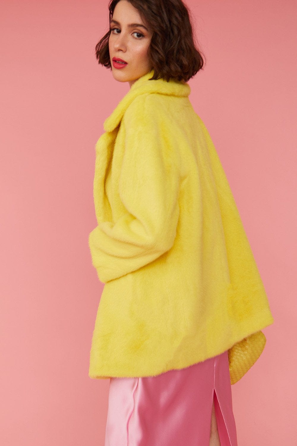 Jayley - Casaco Pêlo Sintético Duchess Amarelo