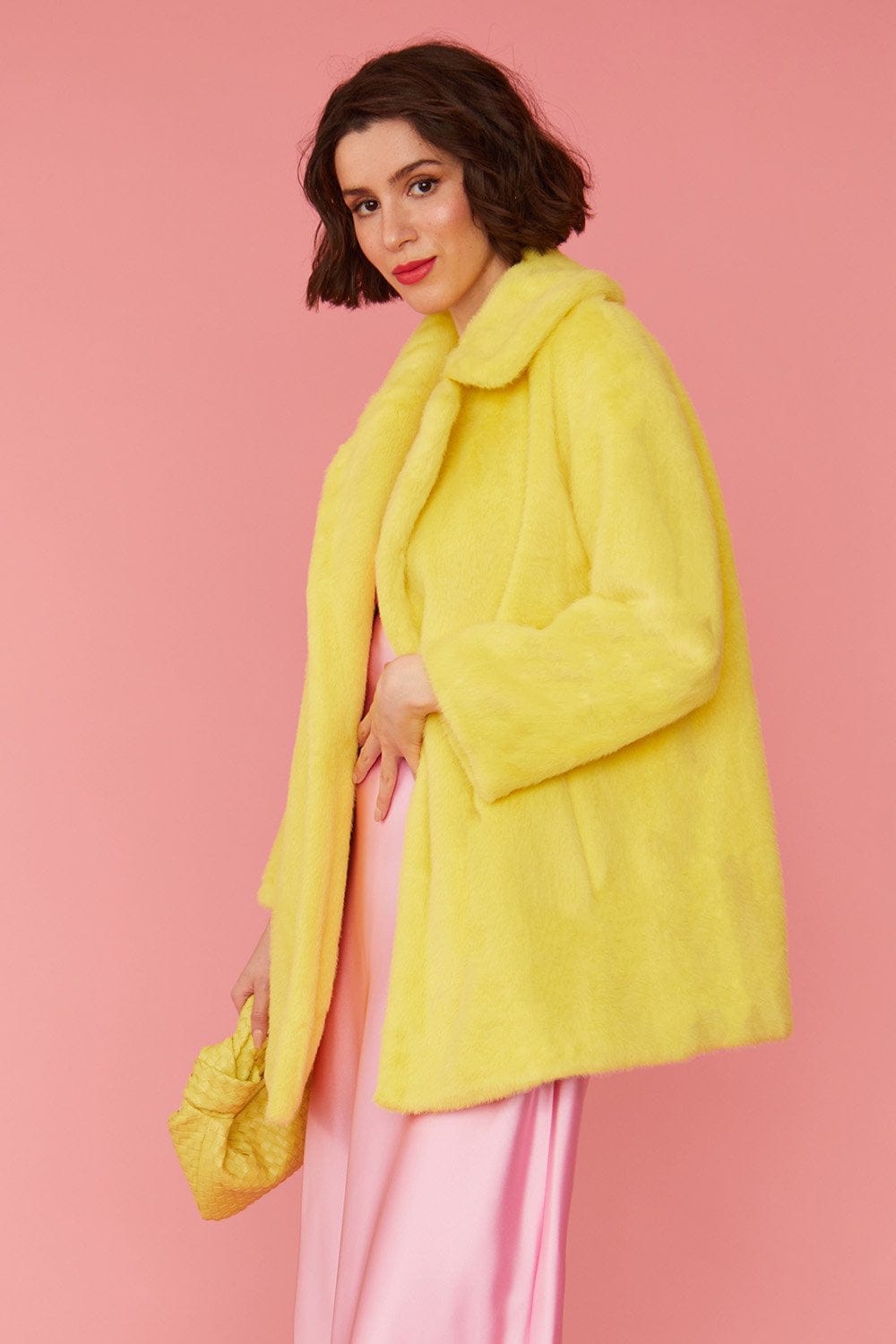 Jayley - Casaco Pêlo Sintético Duchess Amarelo