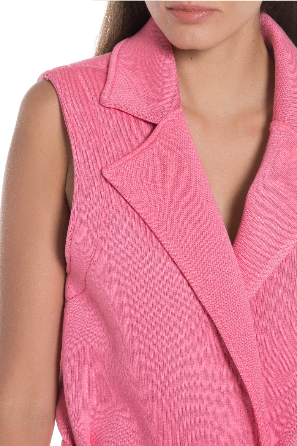 Viviane Furrier - Colete em Tricot Dublado Rosa