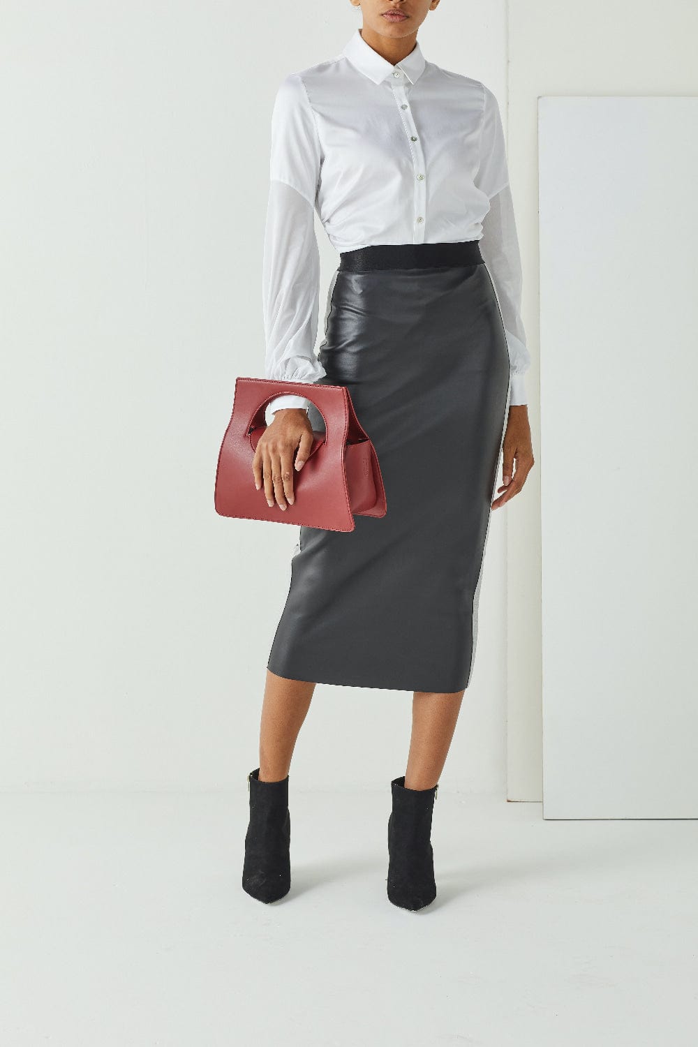 AndTate - Camisa Manga Longa com Franzido Lateral Branco