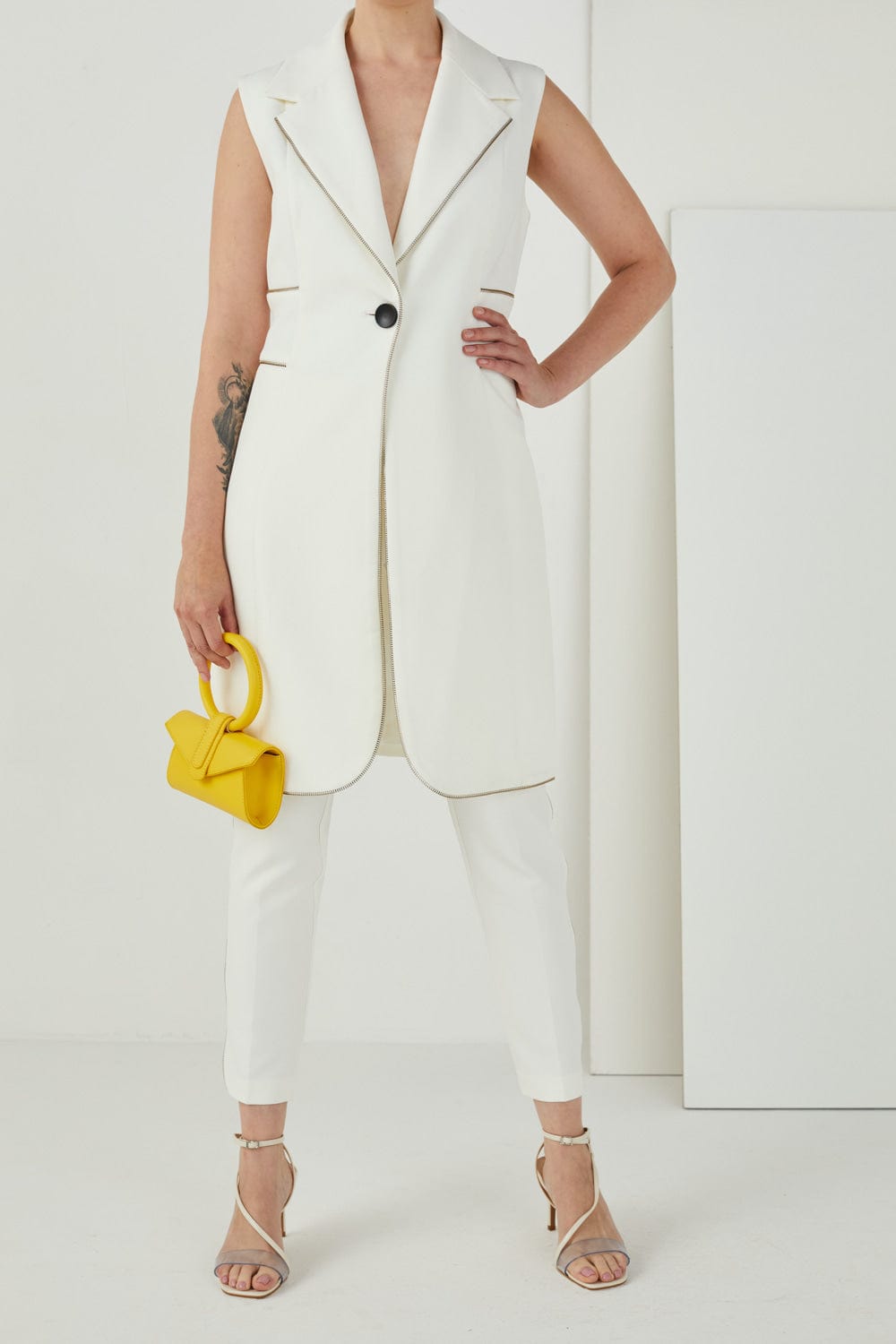 Spell - Colete com Detalhes de Zíper Branco