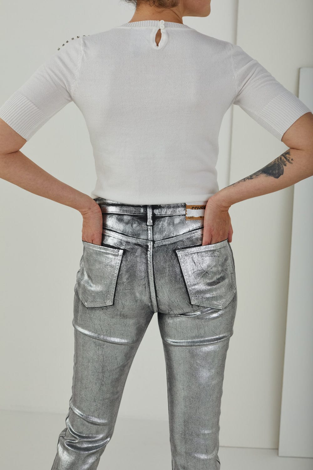 Spell - Blusa Manga Curta com Cristais Frontal