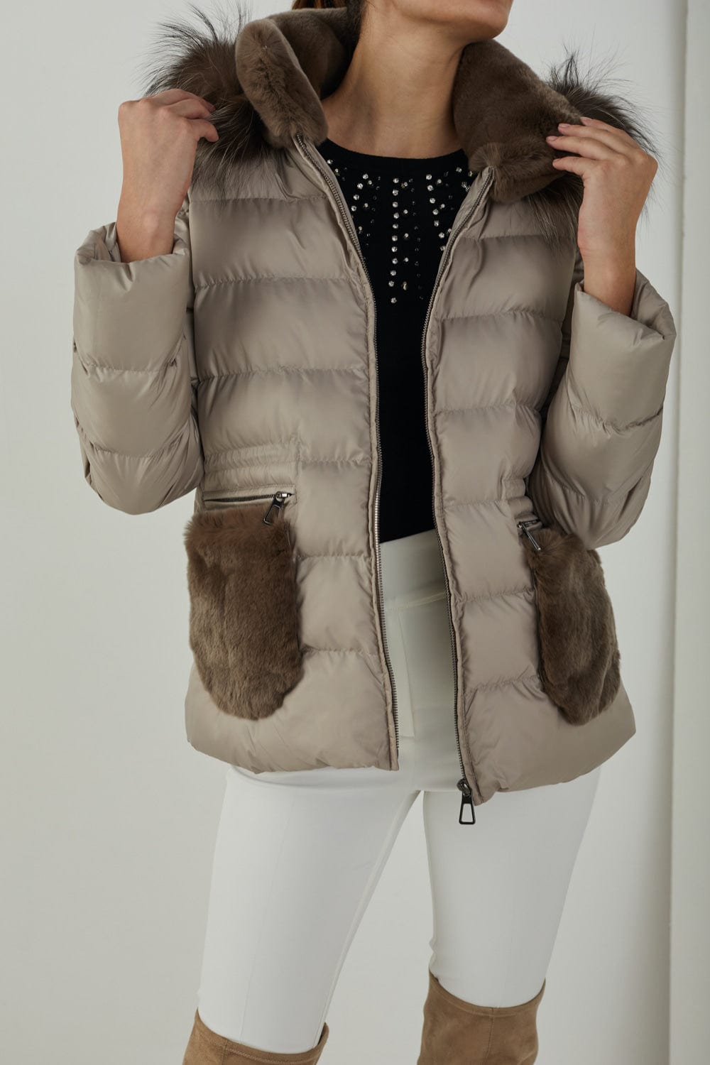 Lou Andrea - Casaco com Capuz Bege