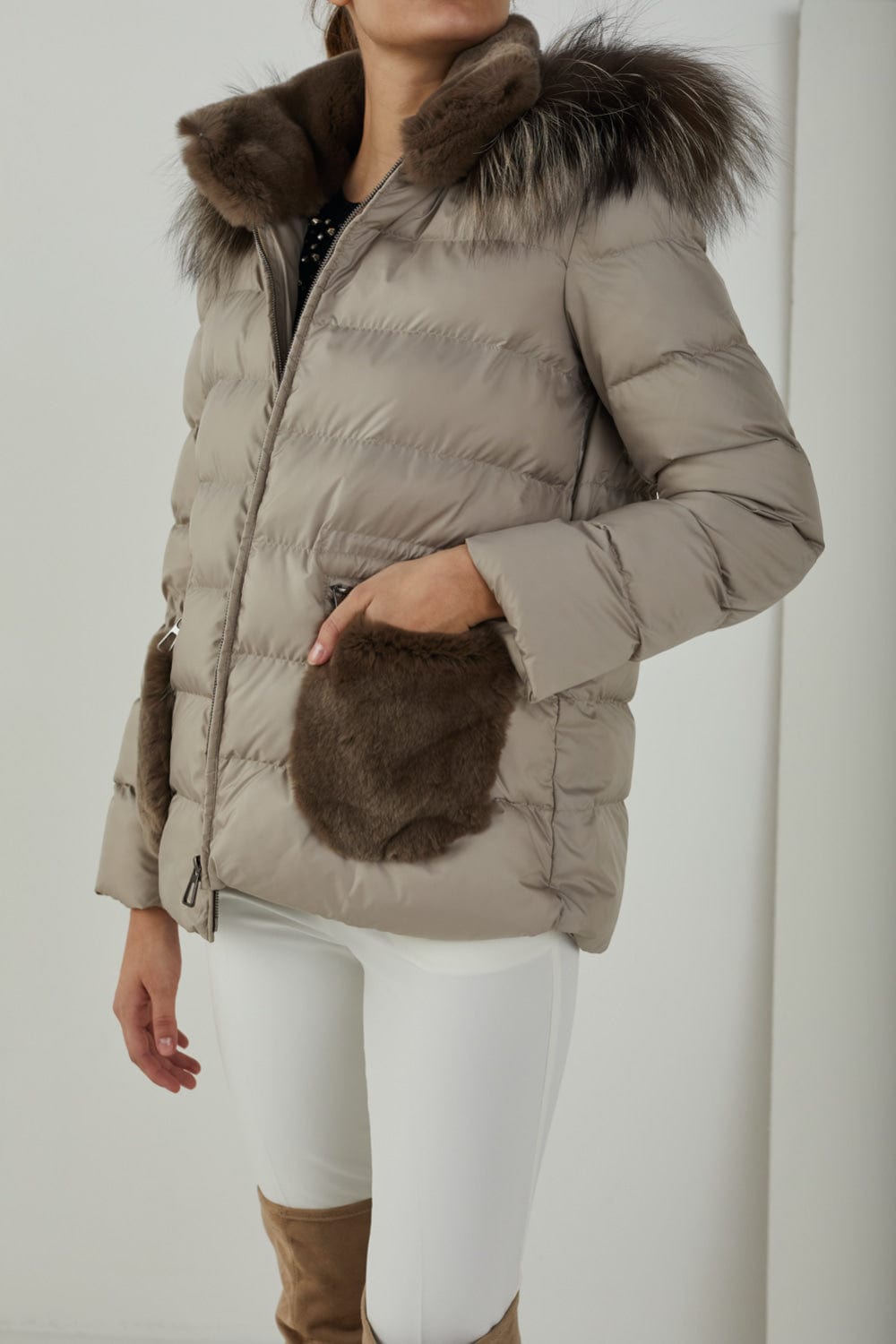 Lou Andrea - Casaco com Capuz Bege