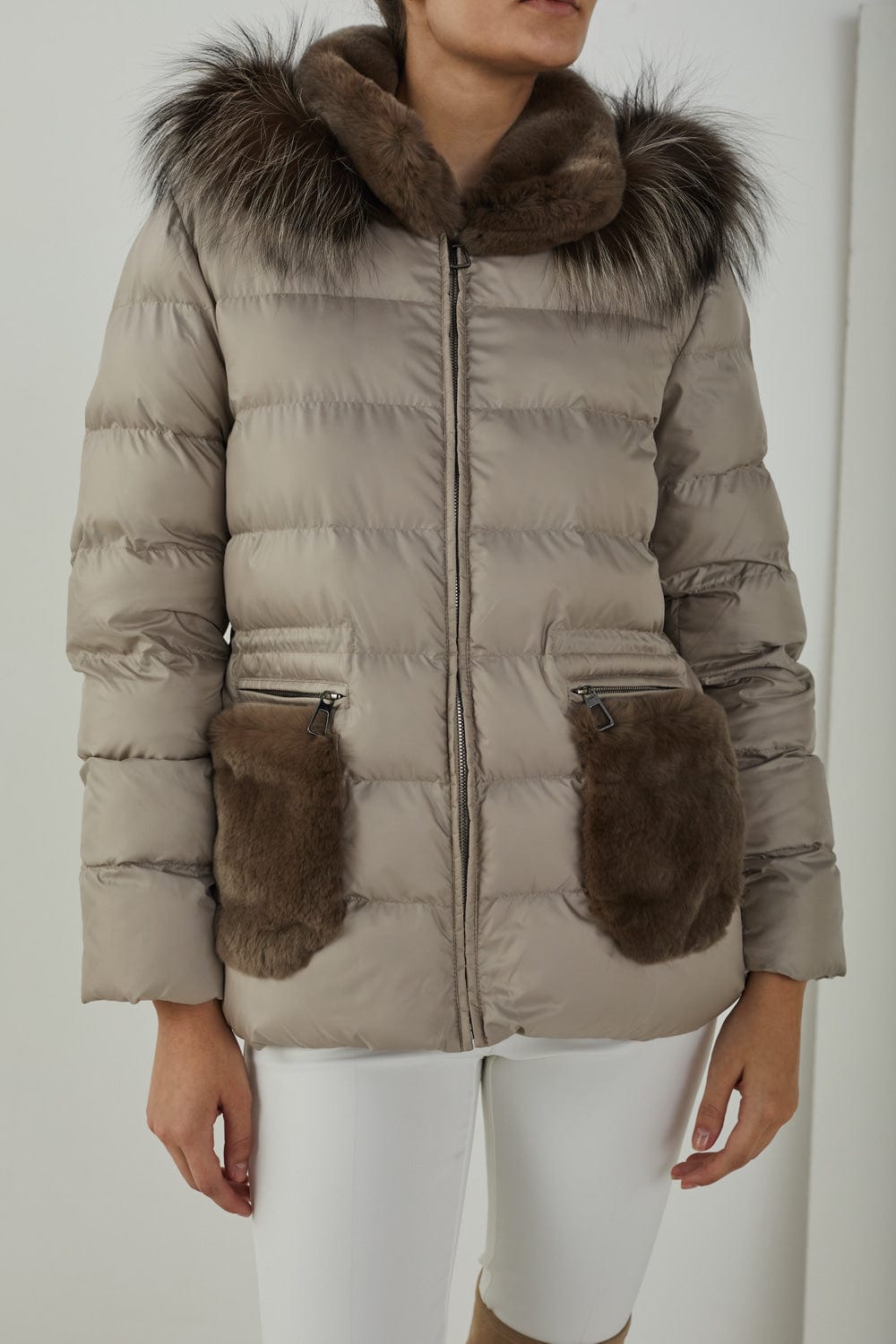 Lou Andrea - Casaco com Capuz Bege