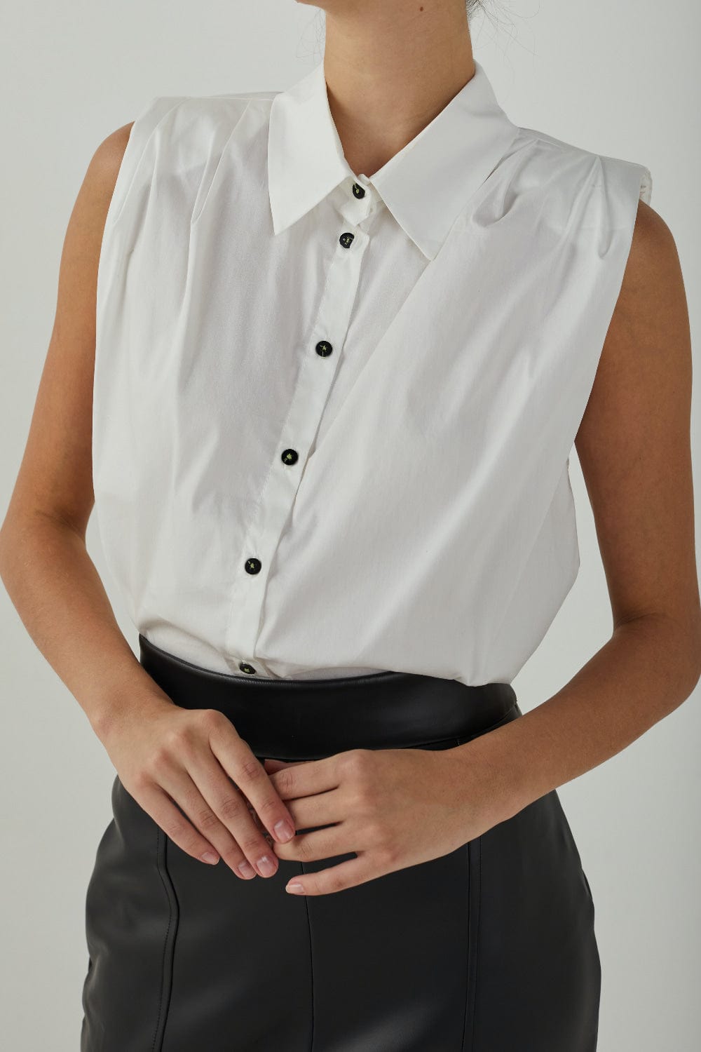 Eight - Camisa sem Manga com Ombreiras Branco