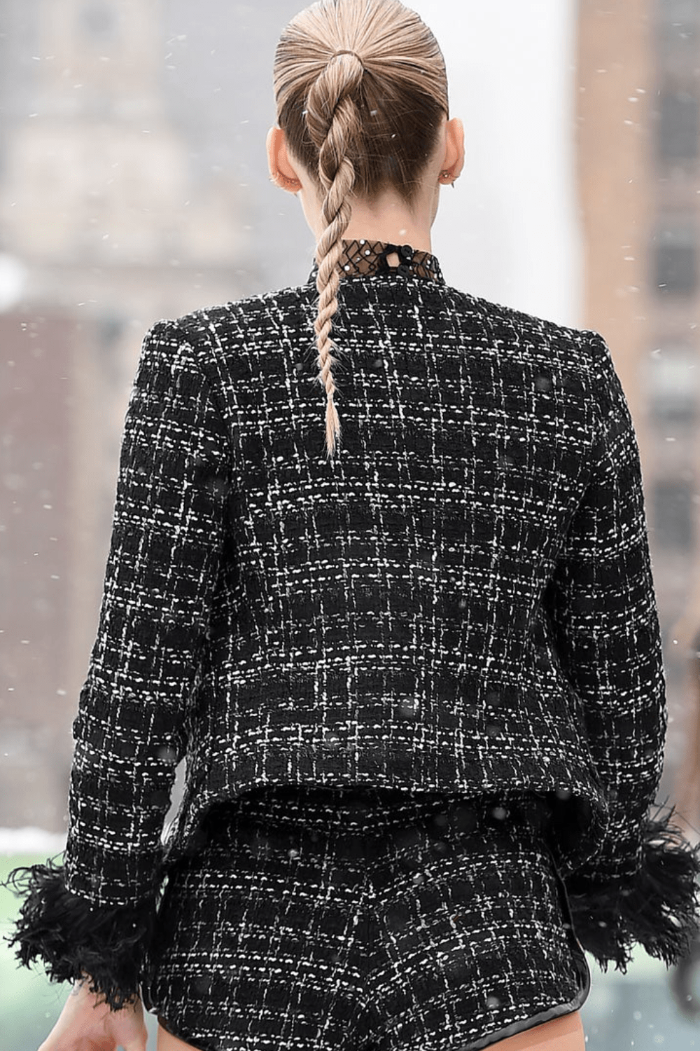 Coolrated - Jaqueta Tweed Preto & Branco