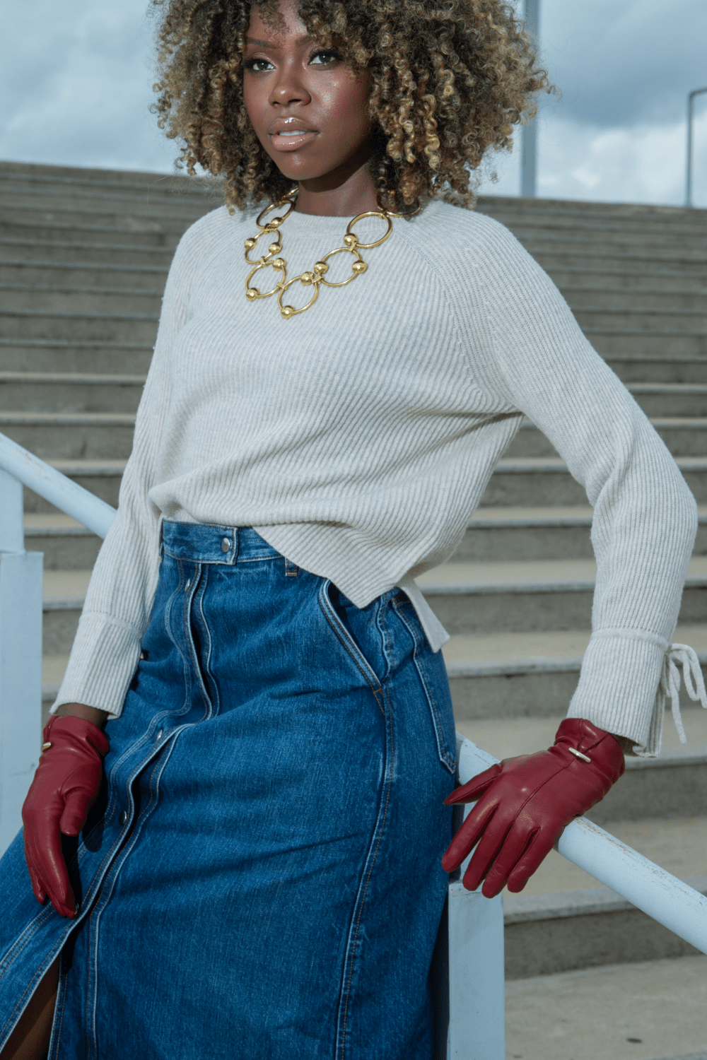 Alpo - Luvas 100% Couro Fivela Vermelho