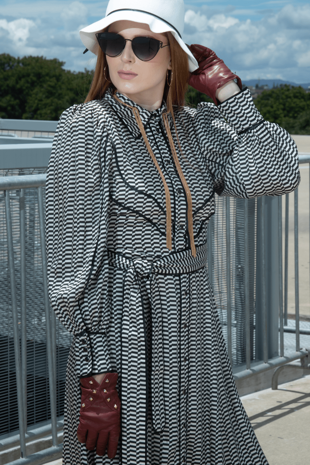 Alpo - Luvas 100% Couro e Cashmere Vermelho