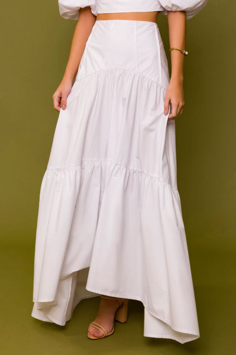 Lalibela - Saia Longa Simone De Beauvoir Branco