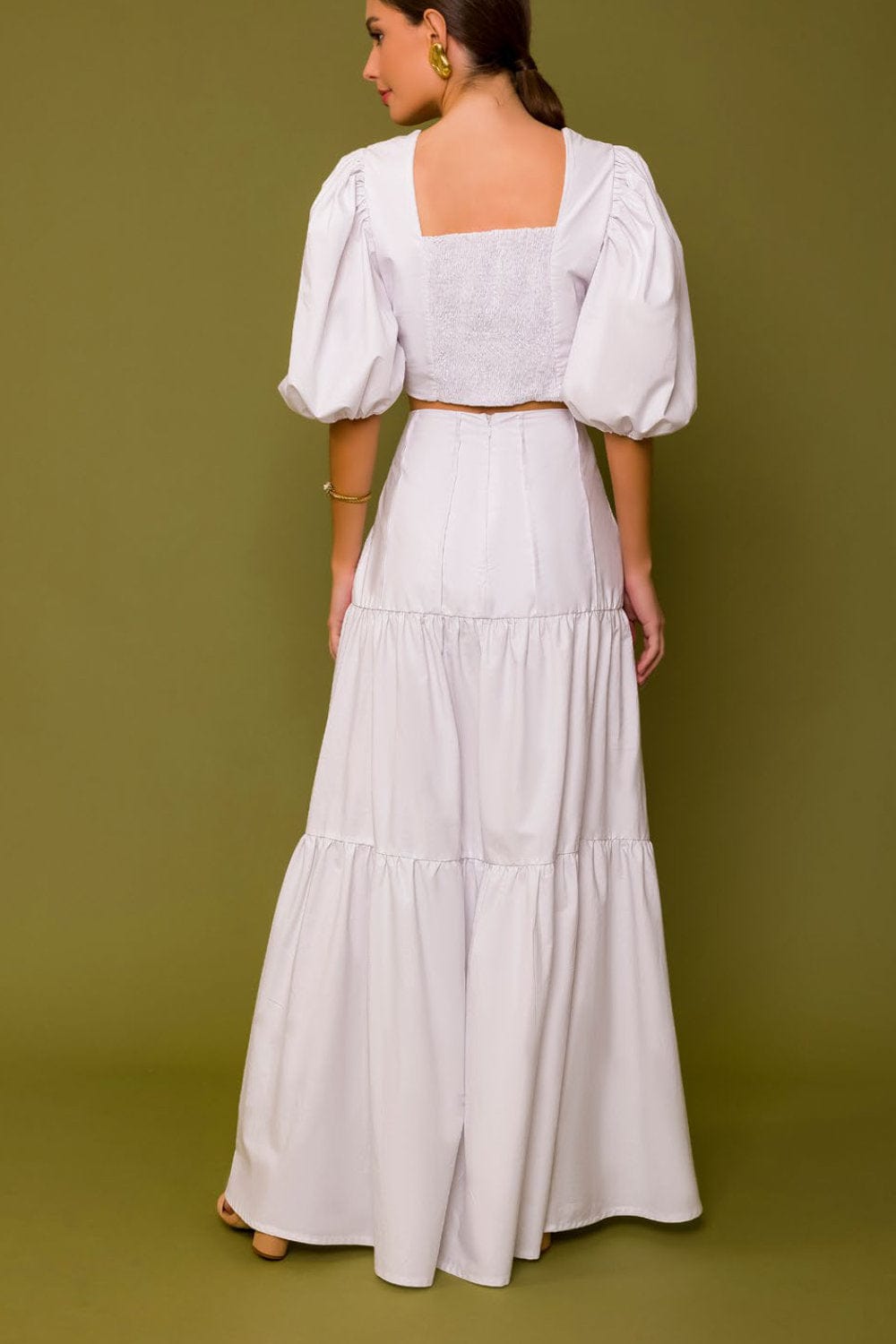 Lalibela - Saia Longa Simone De Beauvoir Branco