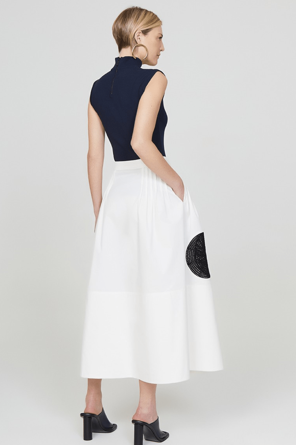 Coven - Saia Midi Tricoline Crochet Branco