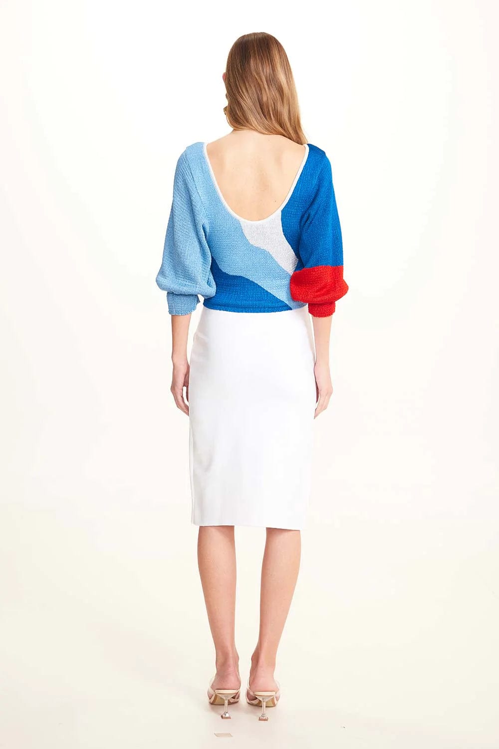 Viviane Furrier - Saia Midi com Fenda em Tricot Estruturado