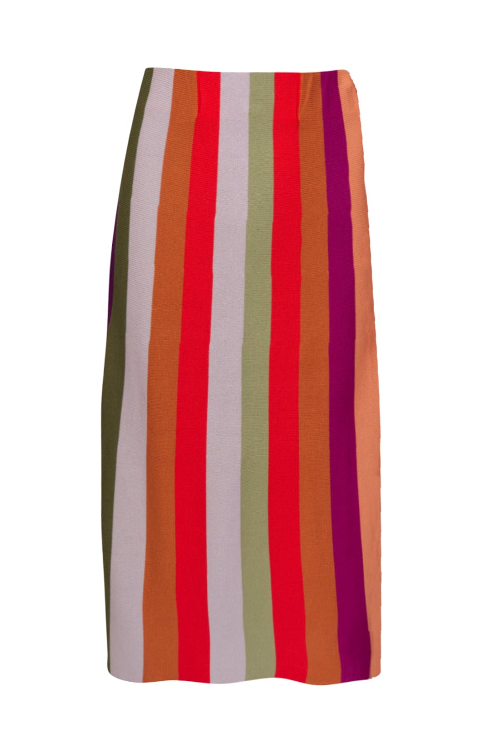 Viviane Furrier - Saia Midi em Tricot Listras Multicolor