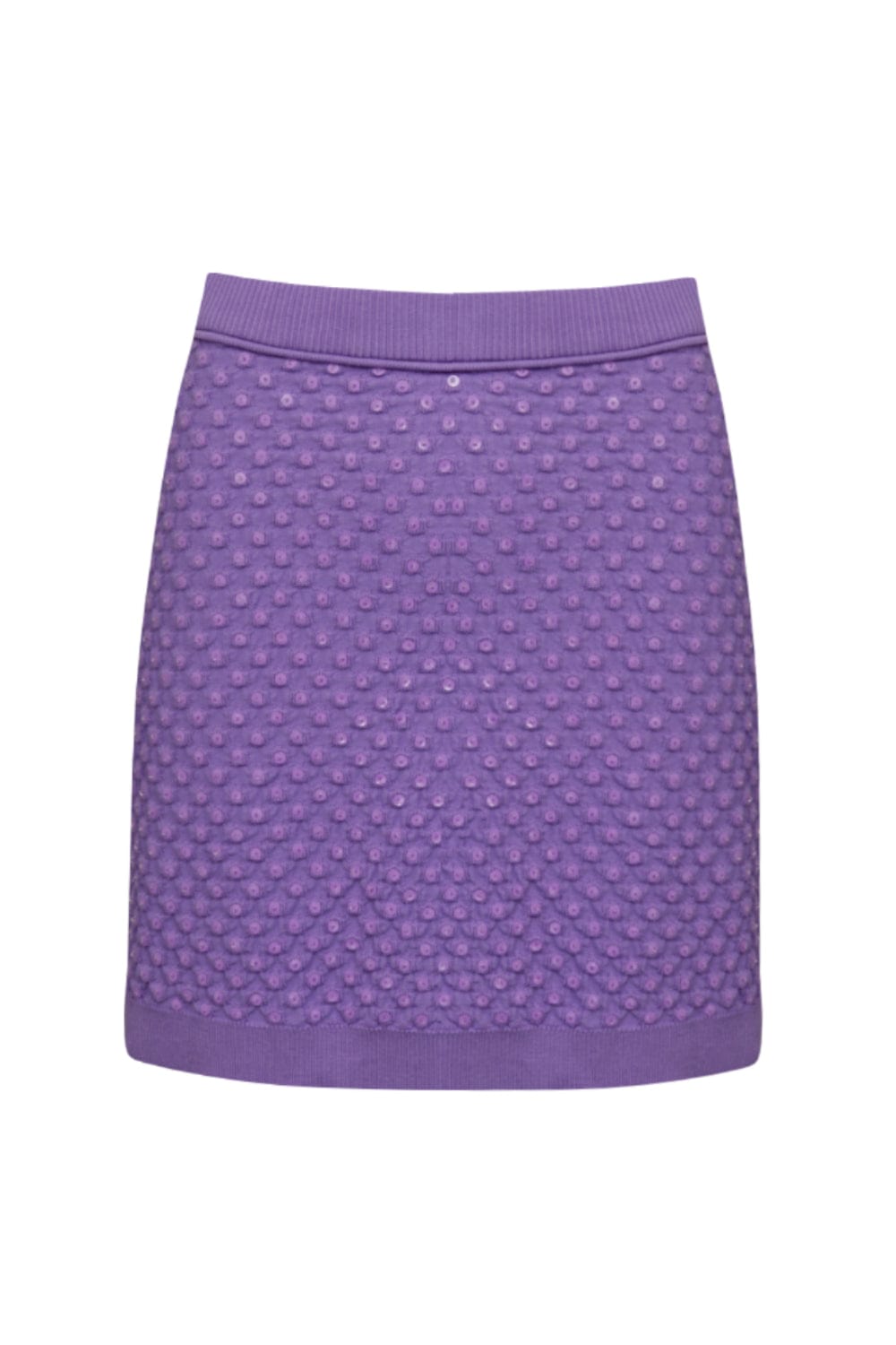 Coven - Saia Mini Tricot Poá Paetês Lílás