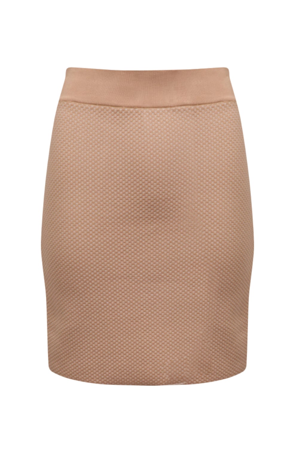 Viviane Furrier - Saia Mini em Tricot Poá Bege