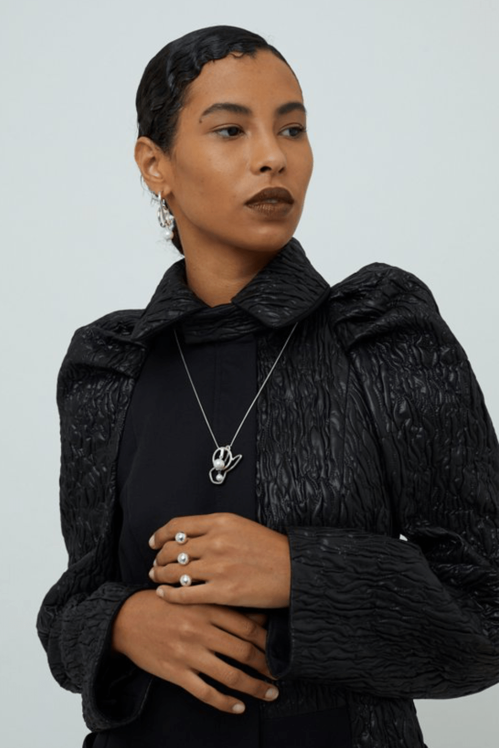 Glória Coelho - Sobretudo 3/4 Matelassê Preto