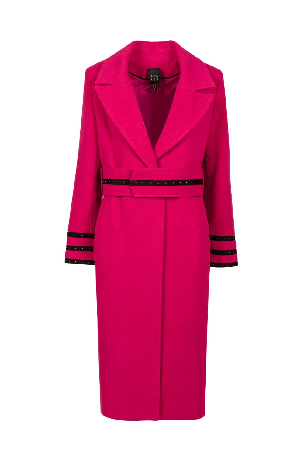 Access - Sobretudo Longo com Cinto Rosa