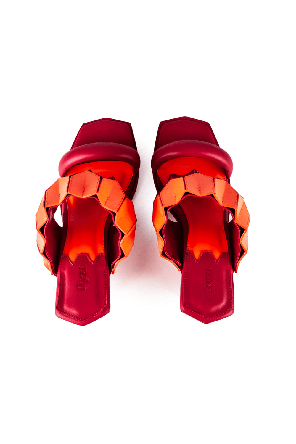 Ryzí - Tamanco Gamora Heels Vermelho e Laranja