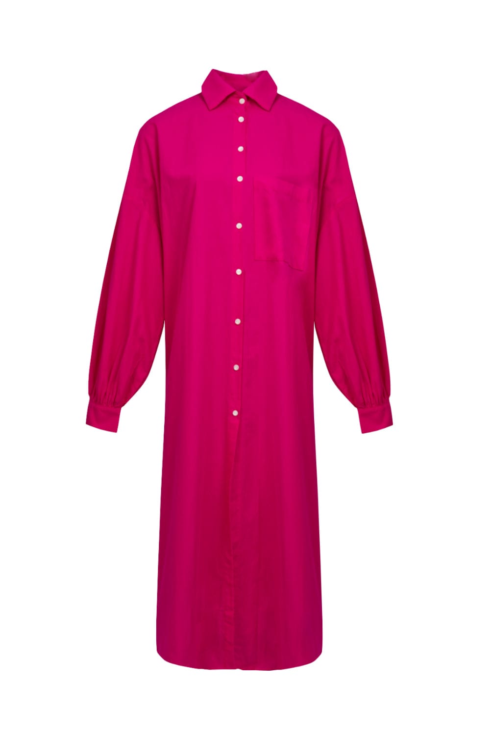 L'Cecci - Vestido Chemisier Longo Manga Longa Rosa