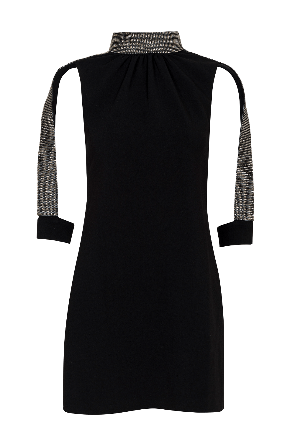 Access - Vestido Curto Cut Out nas Mangas Preto