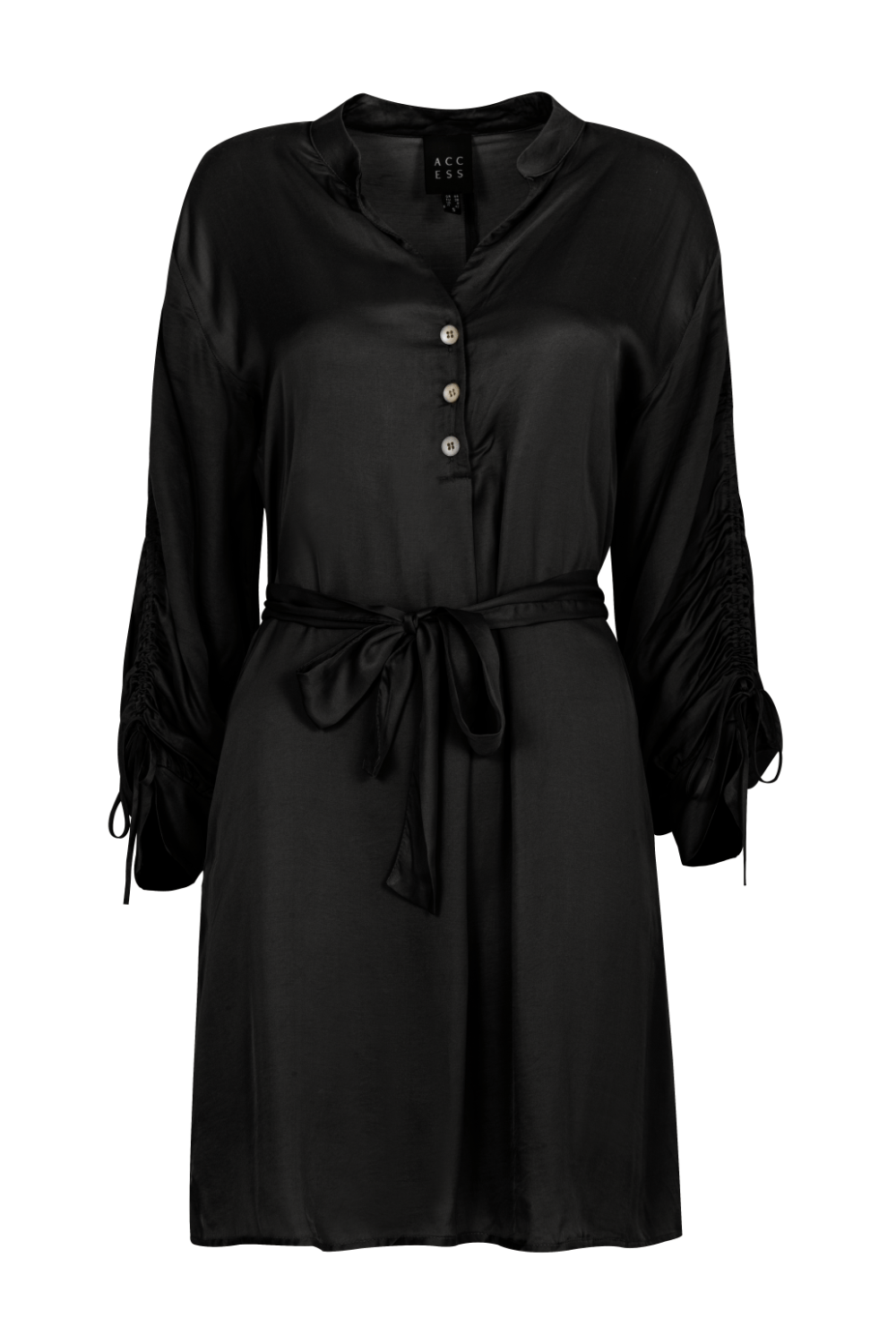 Access - Vestido Curto Manga Longa Preto