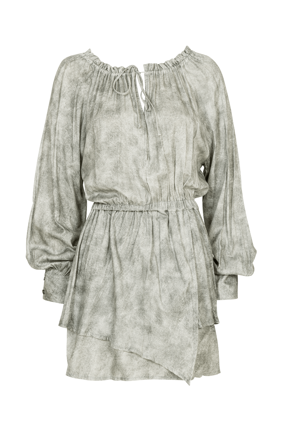 Covert - Vestido Curto Manga Longa Cinza