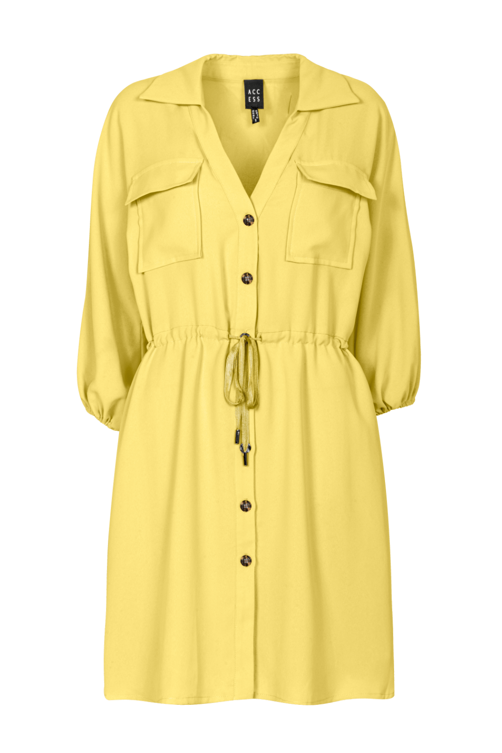 Access - Vestido Curto Mangas 3/4 Amarelo