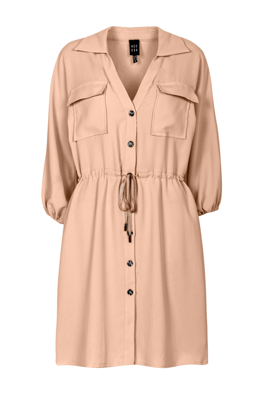 Access - Vestido Curto Mangas 3/4 Bege