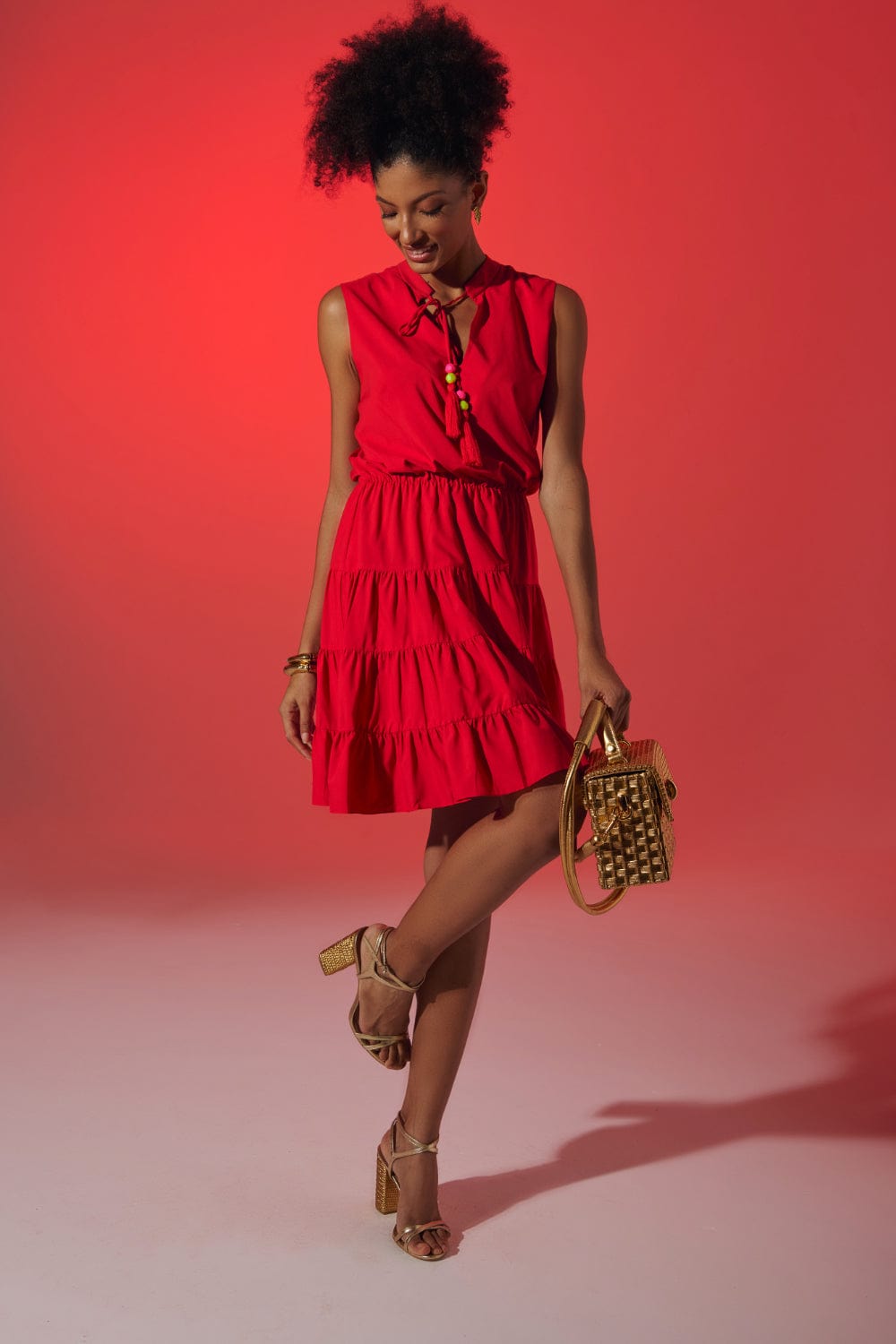 Fleche D'or - Vestido Curto Nathiele Vermelho