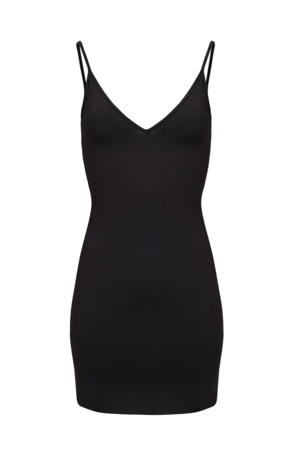 Viviane Furrier - Vestido Curto Segunda Pele Decote V Preto