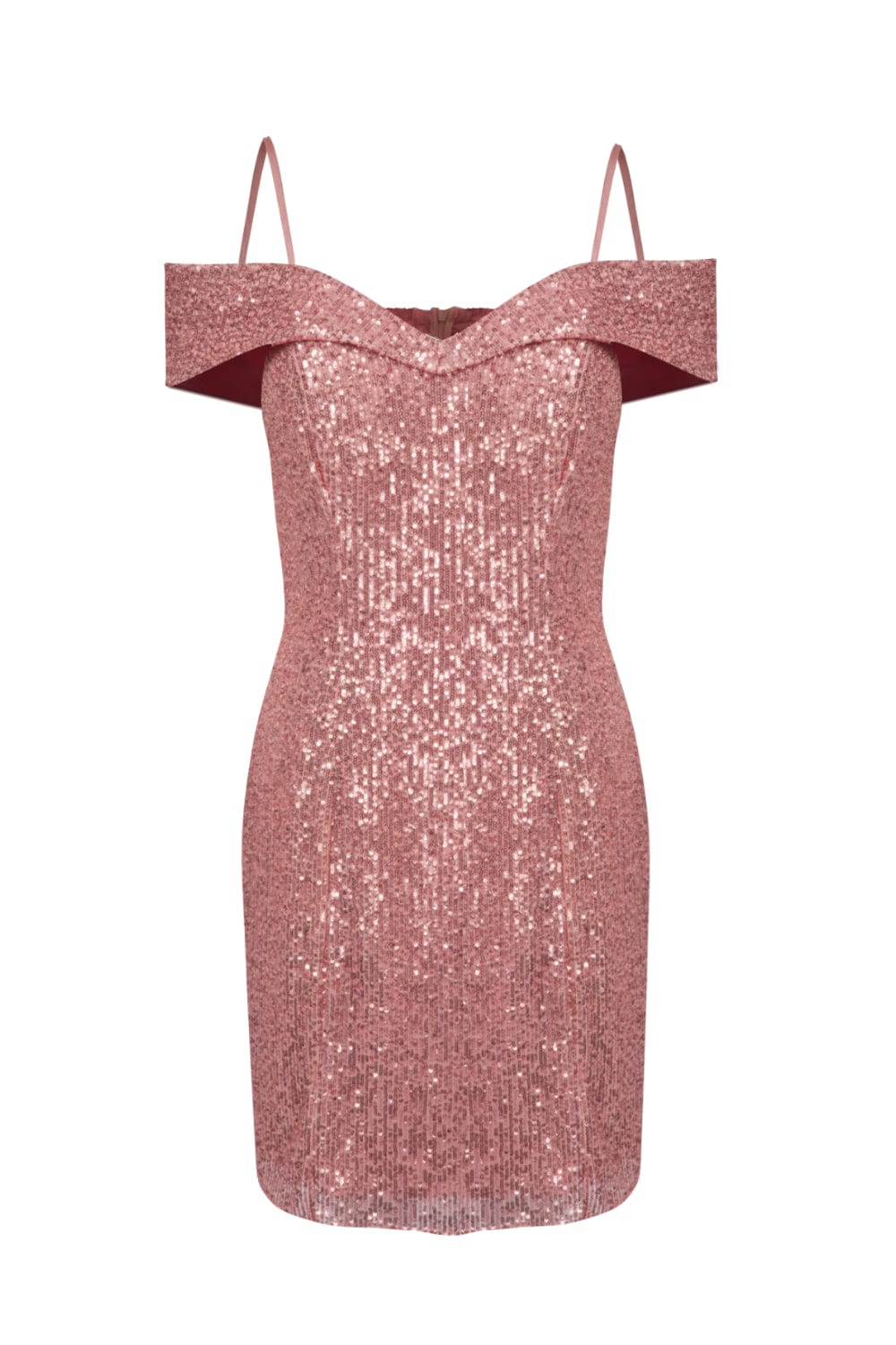 Ocasion - Vestido Curto de Paetês Rosa