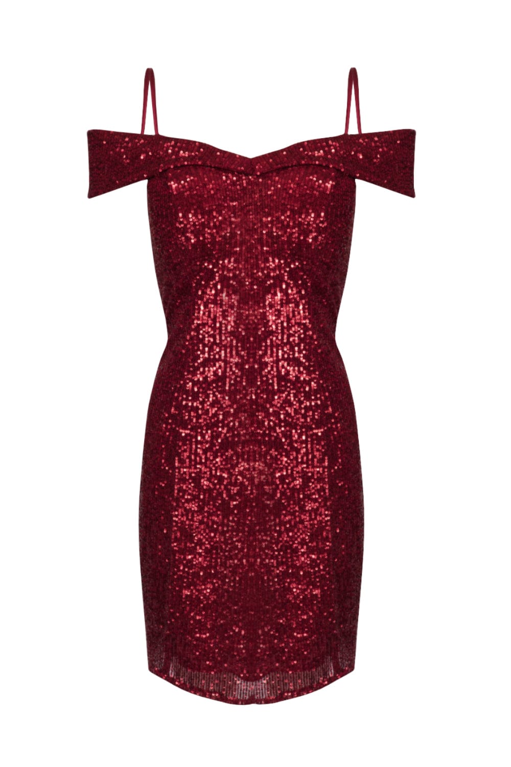 Ocasion - Vestido Curto em Paetês Vermelho