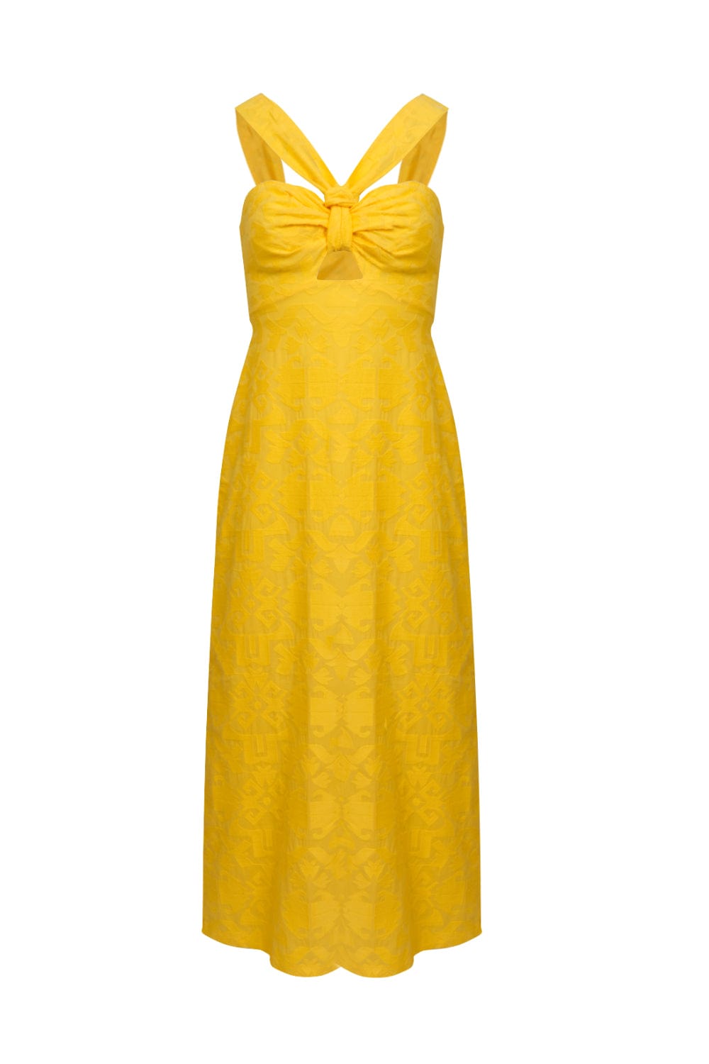 L'Cecci - Vestido Longo Jaguard Amarelo